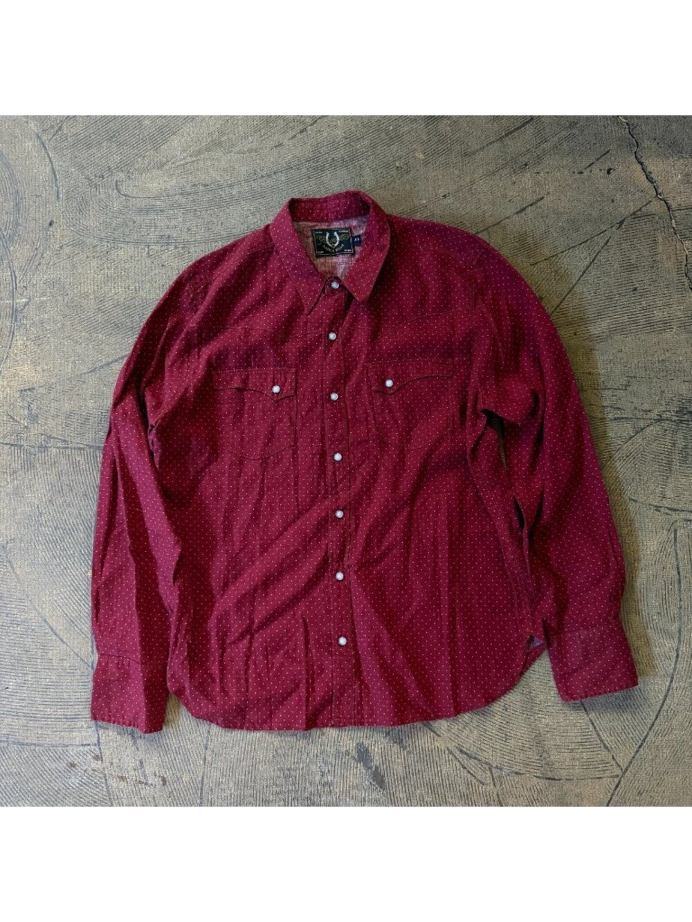 Freenote Cloth Calico Oxblood Dotted Pearl Snap Western Shirt XL
